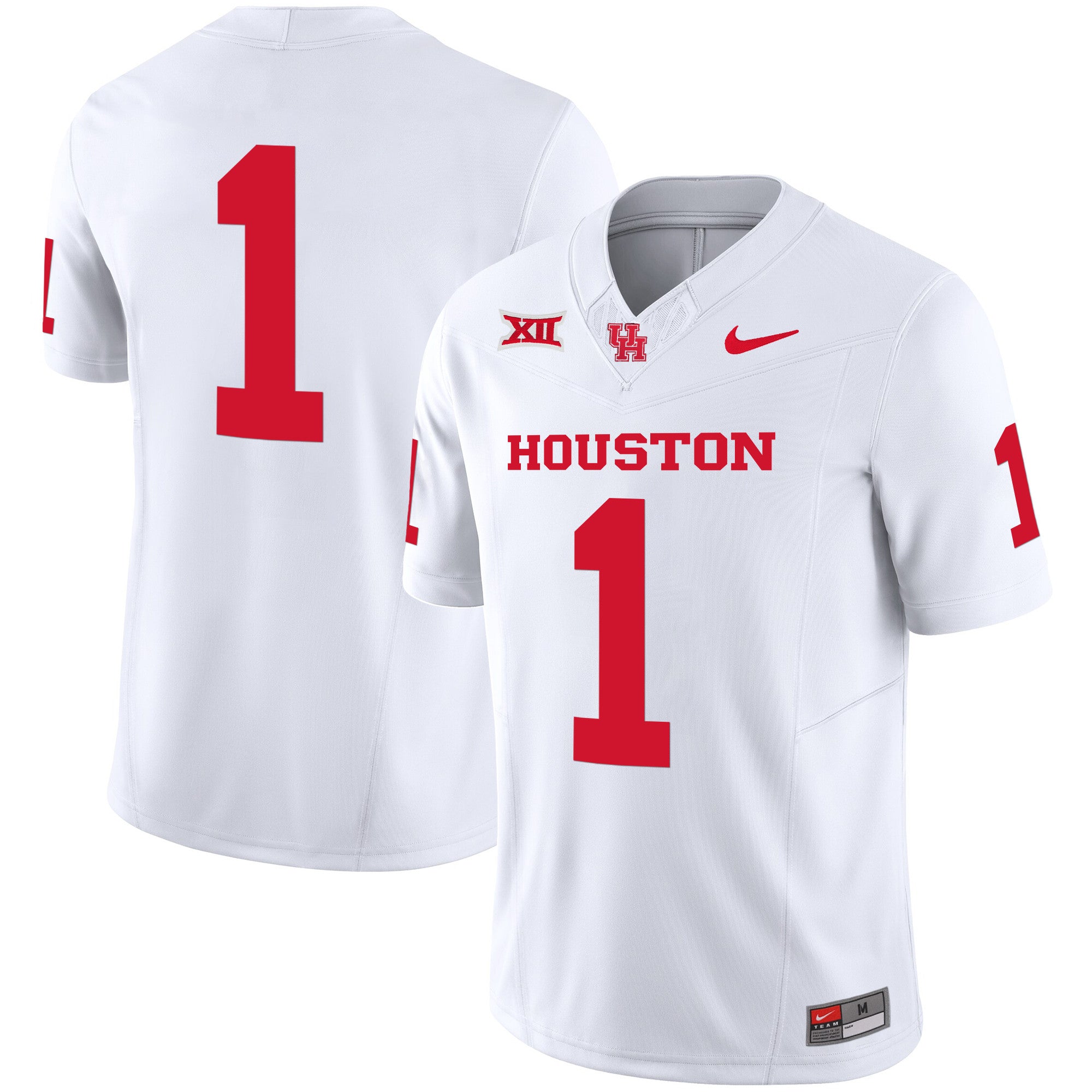 Men's Houston Cougars 2024 Oilers Inspired Vapor Limited Jersey V3 - All Stitched - White, #1 Team