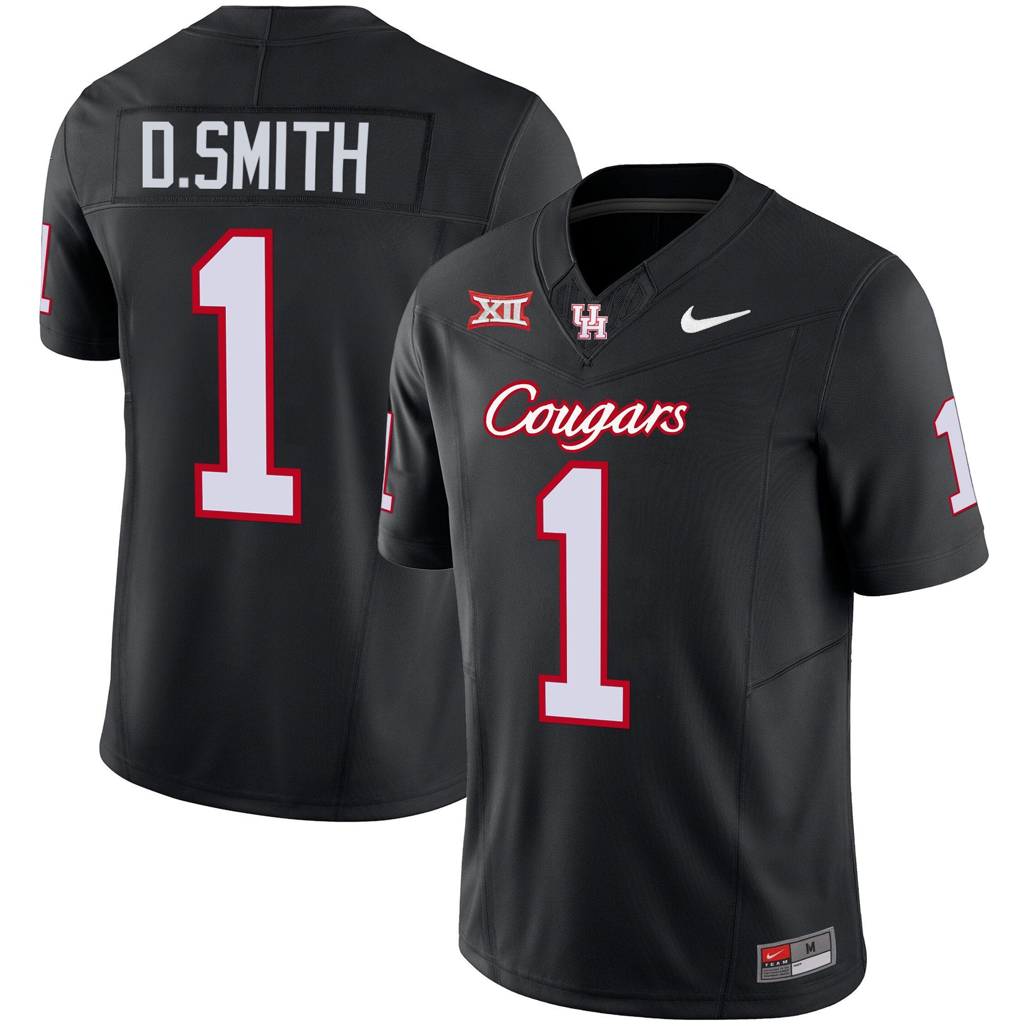 Men's Houston Cougars 2024 Oilers Inspired Vapor Limited Jersey V3 - All Stitched - Black, Donovan Smith