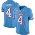 Men's Houston Cougars 2024 Oilers Inspired Vapor Limited Jersey V3 - All Stitched - Light Blue, Samuel Brown