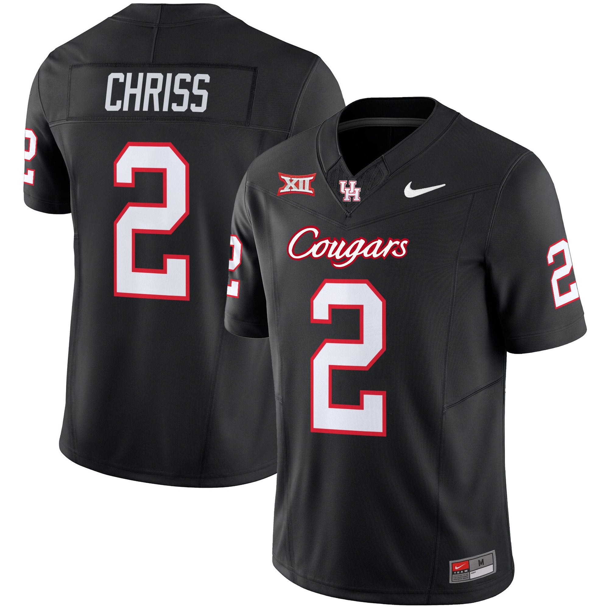Men's Houston Cougars 2024 Oilers Inspired Vapor Limited Jersey V3 - All Stitched - Black, Zeon Chriss