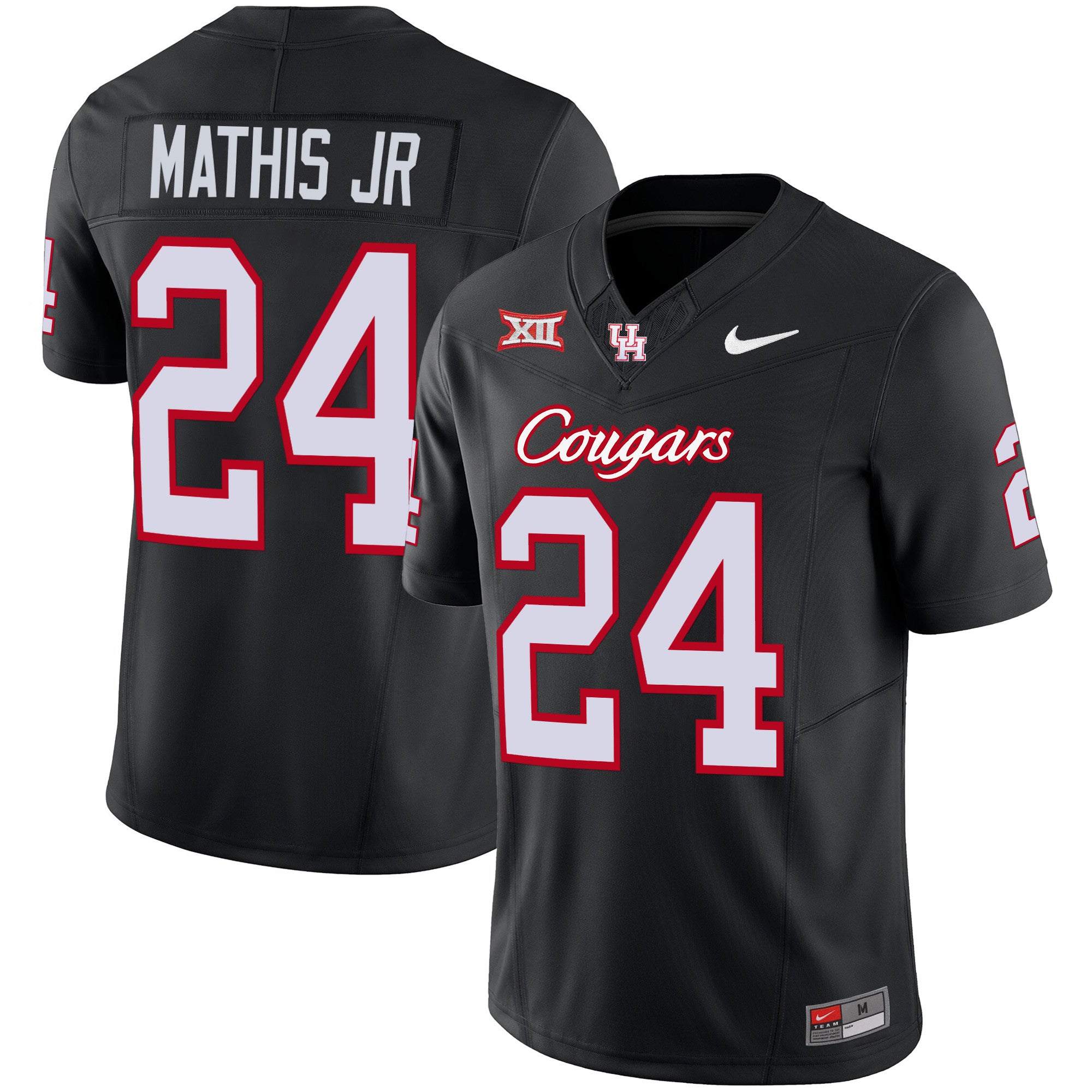 Men's Houston Cougars 2024 Oilers Inspired Vapor Limited Jersey V3 - All Stitched - Black, Tony Mathis Jr.