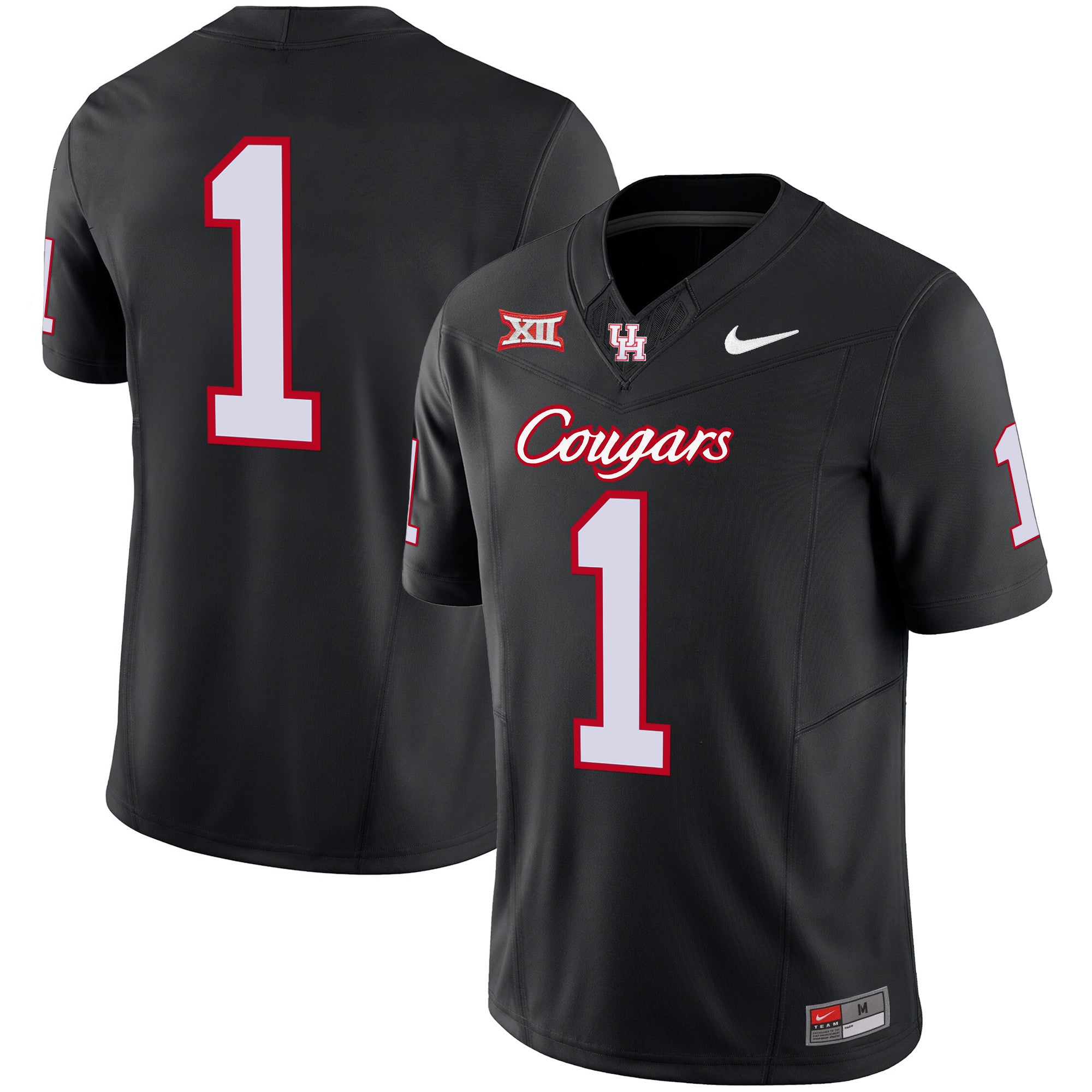Men's Houston Cougars 2024 Oilers Inspired Vapor Limited Jersey V3 - All Stitched - Black, #1 Team