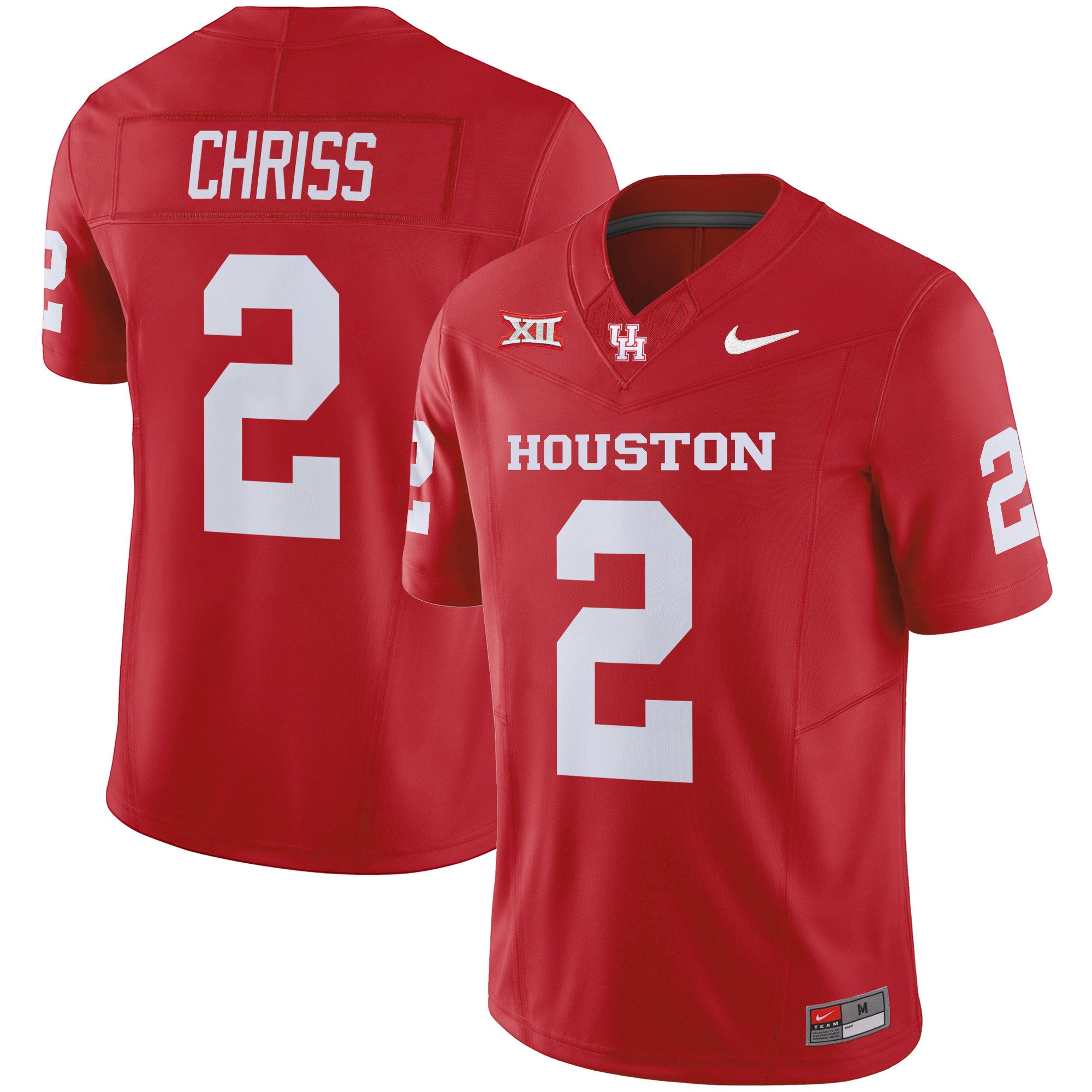 Men's Houston Cougars 2024 Oilers Inspired Vapor Limited Jersey V3 - All Stitched - Red, Zeon Chriss