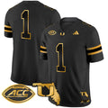 Men's Miami Hurricanes 2024 Florida Patch Gold Vapor Limited Jersey - All Stitched - Black Gold, #1 Team