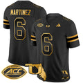 Men's Miami Hurricanes 2024 Florida Patch Gold Vapor Limited Jersey - All Stitched - Black Gold, Damien Martinez