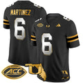 Men's Miami Hurricanes 2024 Florida Patch Gold Vapor Limited Jersey - All Stitched - Black Limited, Damien Martinez