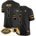 Men's Miami Hurricanes 2024 Florida Patch Gold Vapor Limited Jersey - All Stitched - Black Gold, Cam Ward