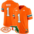 Men's Miami Hurricanes 2024 Florida Patch Vapor Limited Jersey - All Stitched - Orange, Cam Ward