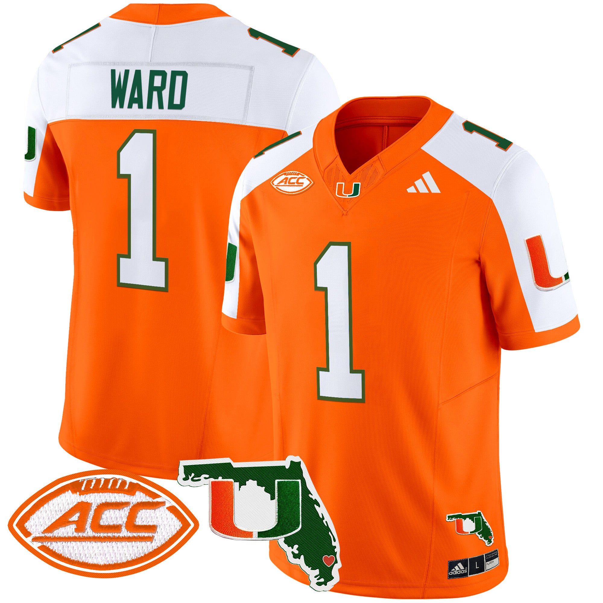 Men's Miami Hurricanes 2024 Florida Patch Vapor Limited Jersey - All Stitched - Orange Alternate, Cam Ward