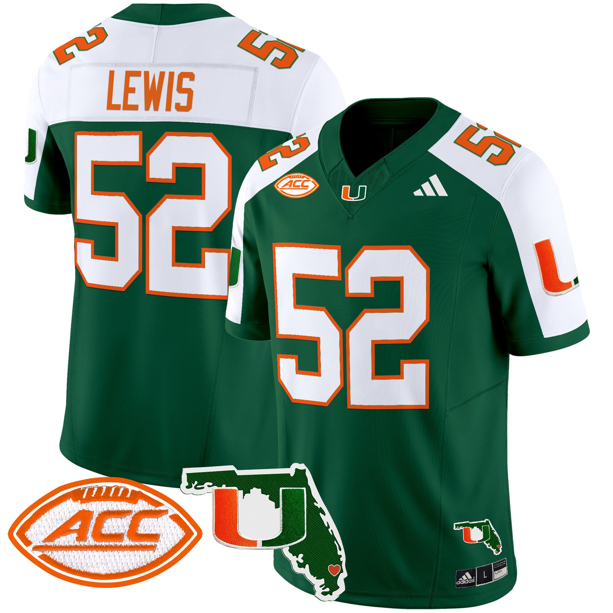 Men's Miami Hurricanes 2024 Florida Patch Vapor Limited Jersey - All Stitched - Green Alternate, Ray Lewis