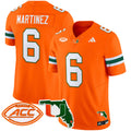 Men's Miami Hurricanes 2024 Florida Patch Vapor Limited Jersey - All Stitched - Orange, Damien Martinez
