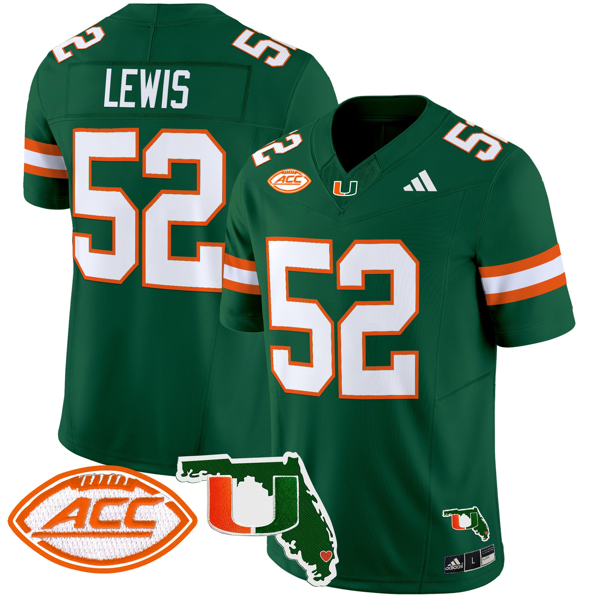 Men's Miami Hurricanes 2024 Florida Patch Vapor Limited Jersey - All Stitched - Green, Ray Lewis