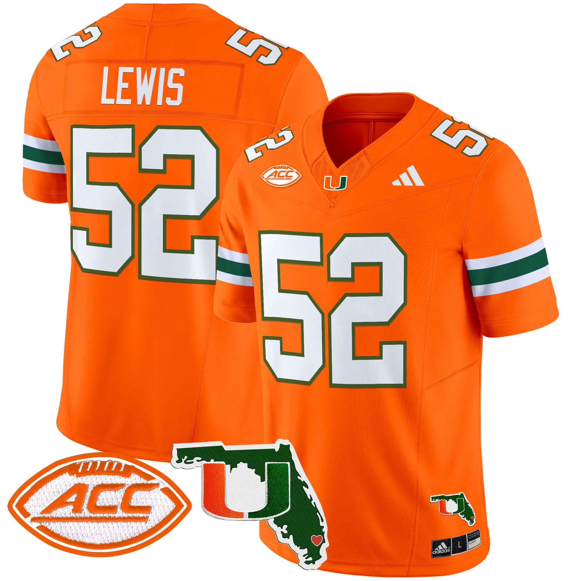 Men's Miami Hurricanes 2024 Florida Patch Vapor Limited Jersey - All Stitched - Orange, Ray Lewis