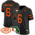 Men's Miami Hurricanes 2024 Florida Patch Vapor Limited Jersey - All Stitched - Black, Damien Martinez