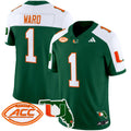 Men's Miami Hurricanes 2024 Florida Patch Vapor Limited Jersey - All Stitched - Green Alternate, Cam Ward
