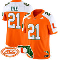 Men's Miami Hurricanes 2024 Florida Patch Vapor Limited Jersey - All Stitched - Orange Alternate, Jordan Lyle