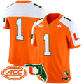 Men's Miami Hurricanes 2024 Florida Patch Vapor Limited Jersey - All Stitched - Orange Alternate, #1 Team
