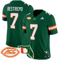 Men's Miami Hurricanes 2024 Florida Patch Vapor Limited Jersey - All Stitched - Green, Xavier Restrepo