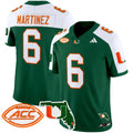 Men's Miami Hurricanes 2024 Florida Patch Vapor Limited Jersey - All Stitched - Green Alternate, Damien Martinez