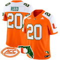 Men's Miami Hurricanes 2024 Florida Patch Vapor Limited Jersey - All Stitched - Orange Alternate, Ed Reed