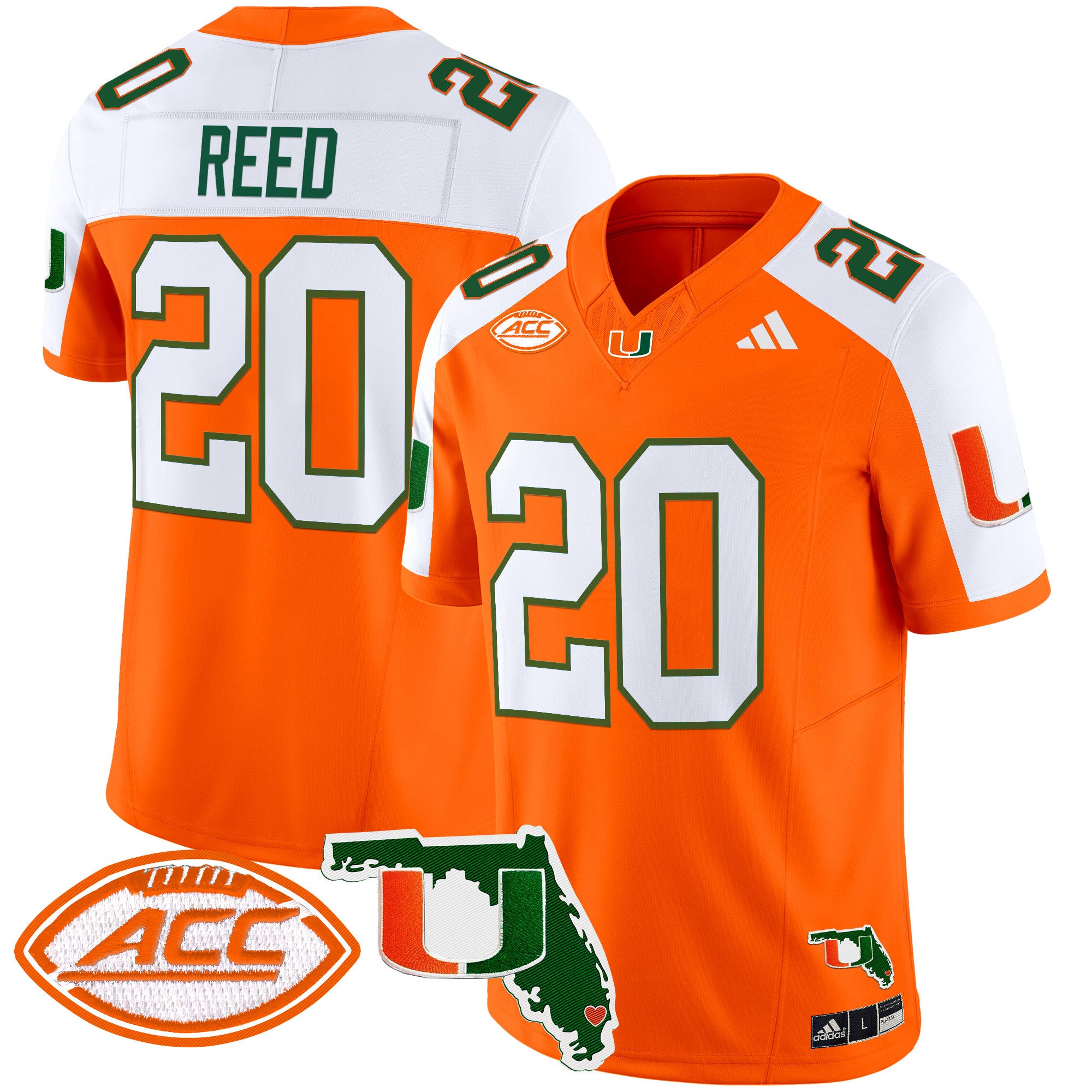 Men's Miami Hurricanes 2024 Florida Patch Vapor Limited Jersey - All Stitched - Orange Alternate, Ed Reed
