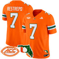Men's Miami Hurricanes 2024 Florida Patch Vapor Limited Jersey - All Stitched - Orange, Xavier Restrepo