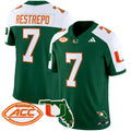 Men's Miami Hurricanes 2024 Florida Patch Vapor Limited Jersey - All Stitched - Green Alternate, Xavier Restrepo