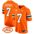 Men's Miami Hurricanes 2024 Game Jersey - All Stitched - Orange, Xavier Restrepo