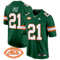 Men's Miami Hurricanes 2024 Game Jersey - All Stitched - Green, Jordan Lyle