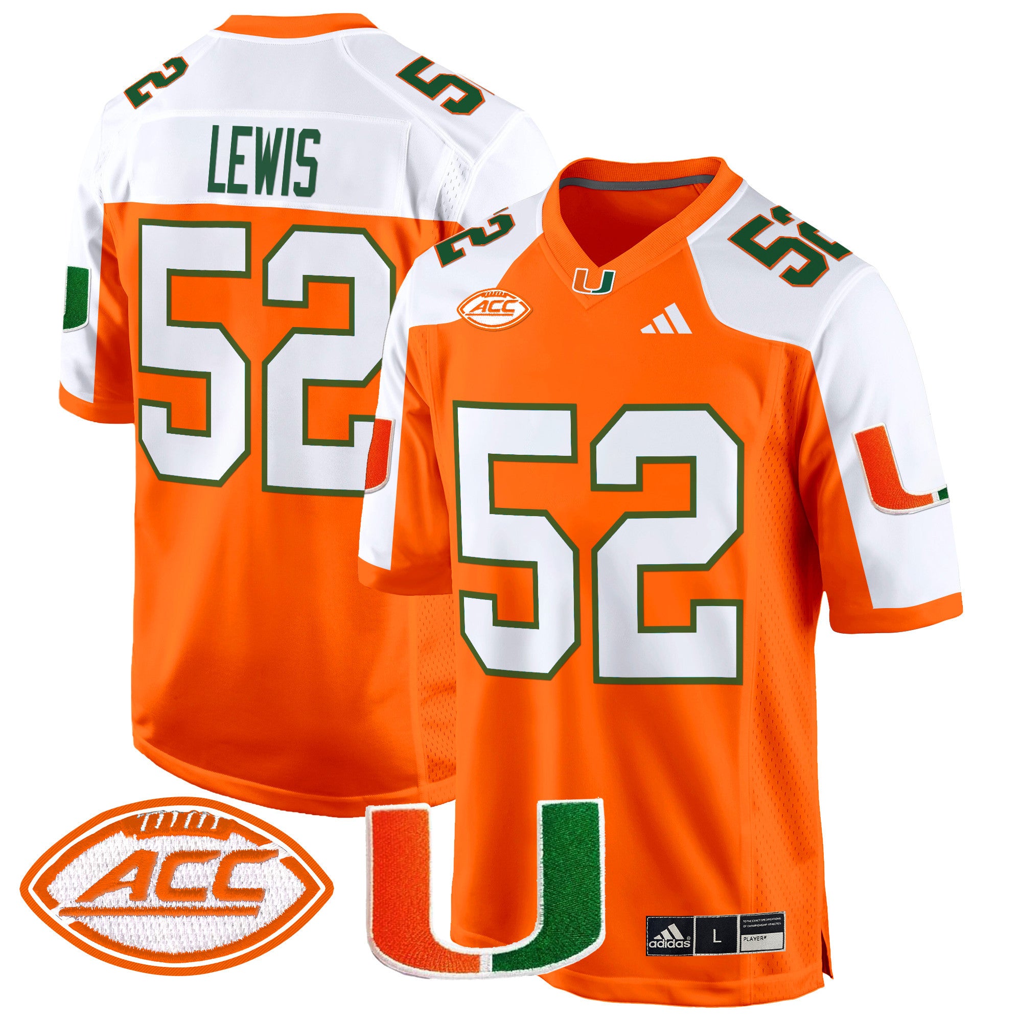 Men's Miami Hurricanes 2024 Game Jersey - All Stitched - Orange Alternate, Ray Lewis
