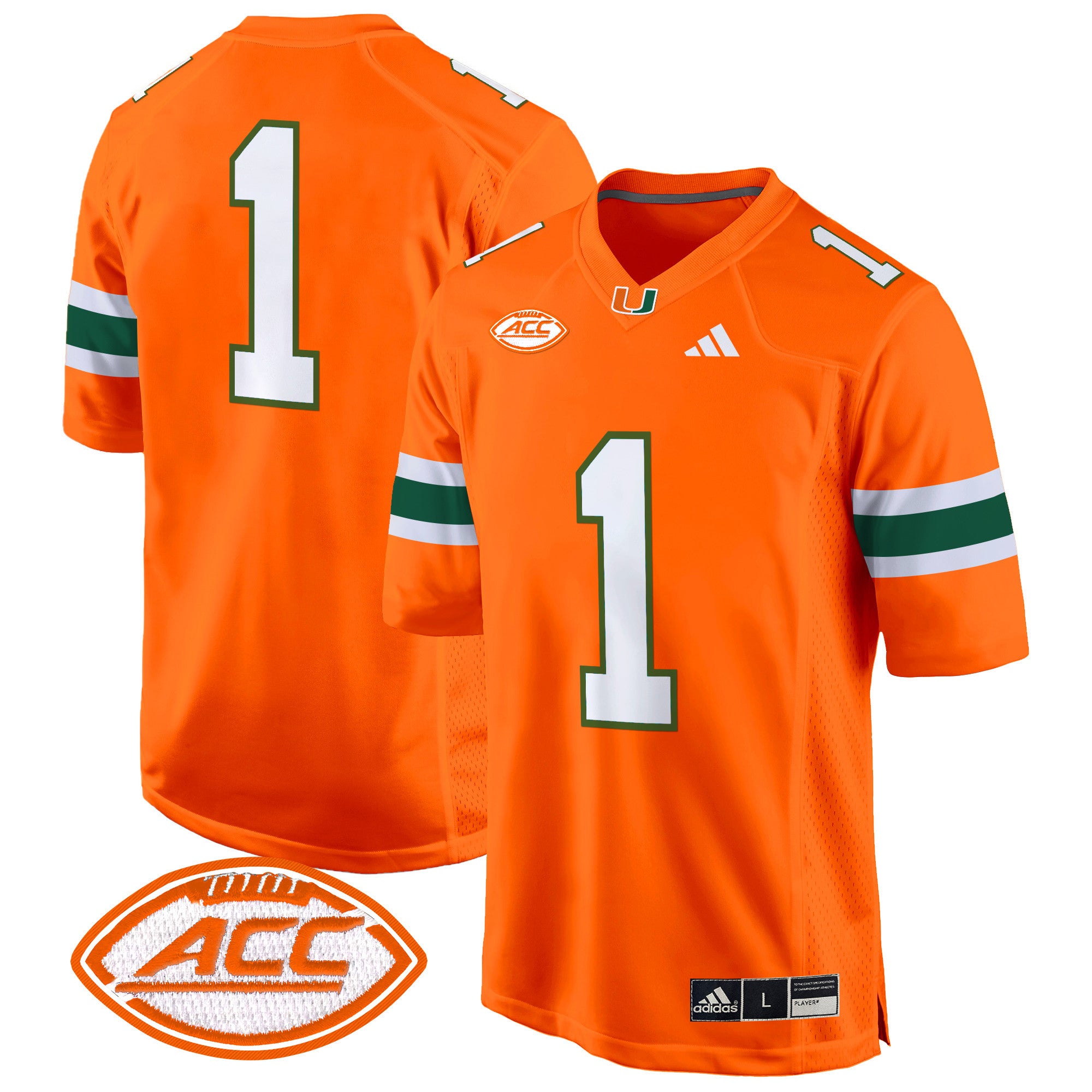 Men's Miami Hurricanes 2024 Game Jersey - All Stitched - Orange, #1 Team