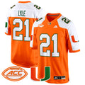 Men's Miami Hurricanes 2024 Game Jersey - All Stitched - Orange Alternate, Jordan Lyle