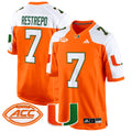 Men's Miami Hurricanes 2024 Game Jersey - All Stitched - Orange Alternate, Xavier Restrepo