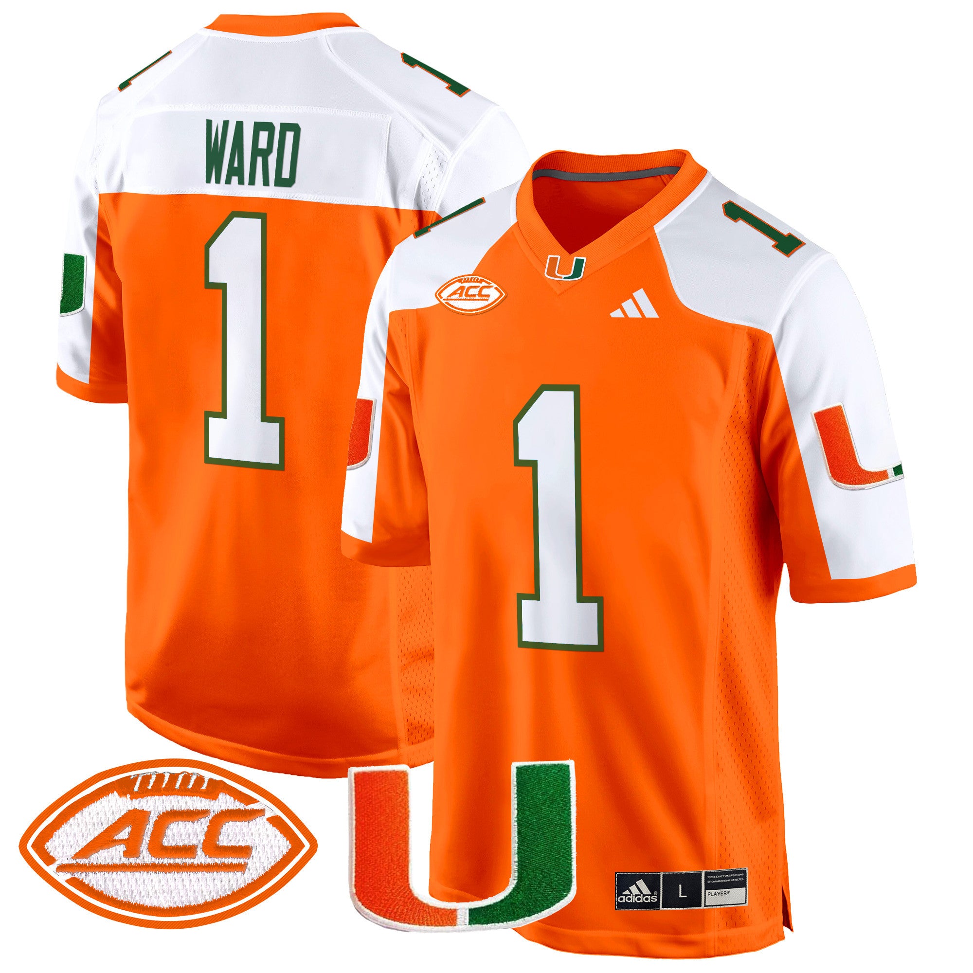 Men's Miami Hurricanes 2024 Game Jersey - All Stitched - Orange Alternate, Cam Ward