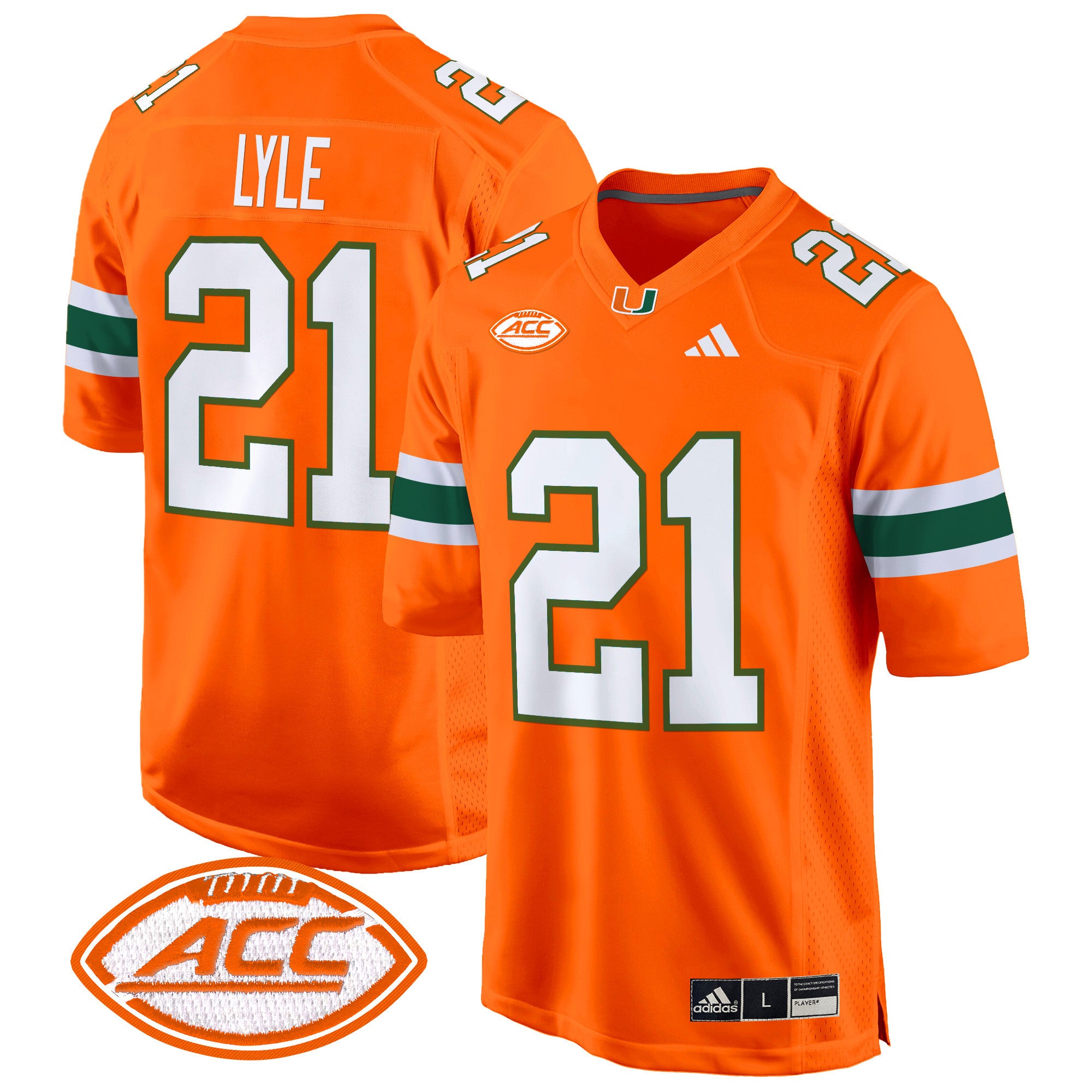 Men's Miami Hurricanes 2024 Game Jersey - All Stitched - Orange, Jordan Lyle