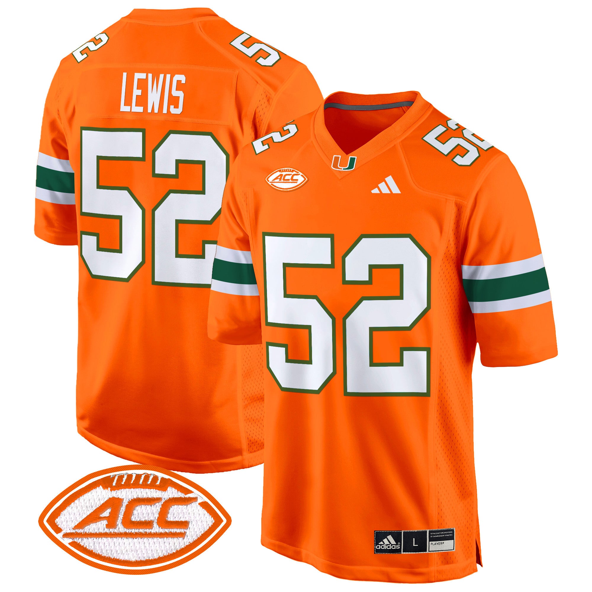 Men's Miami Hurricanes 2024 Game Jersey - All Stitched - Orange, Ray Lewis