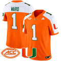 Men's Miami Hurricanes 2024 Vapor Limited Jersey - All Stitched - Orange Alternate, Cam Ward