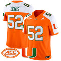 Men's Miami Hurricanes 2024 Vapor Limited Jersey - All Stitched - Orange Alternate, Ray Lewis