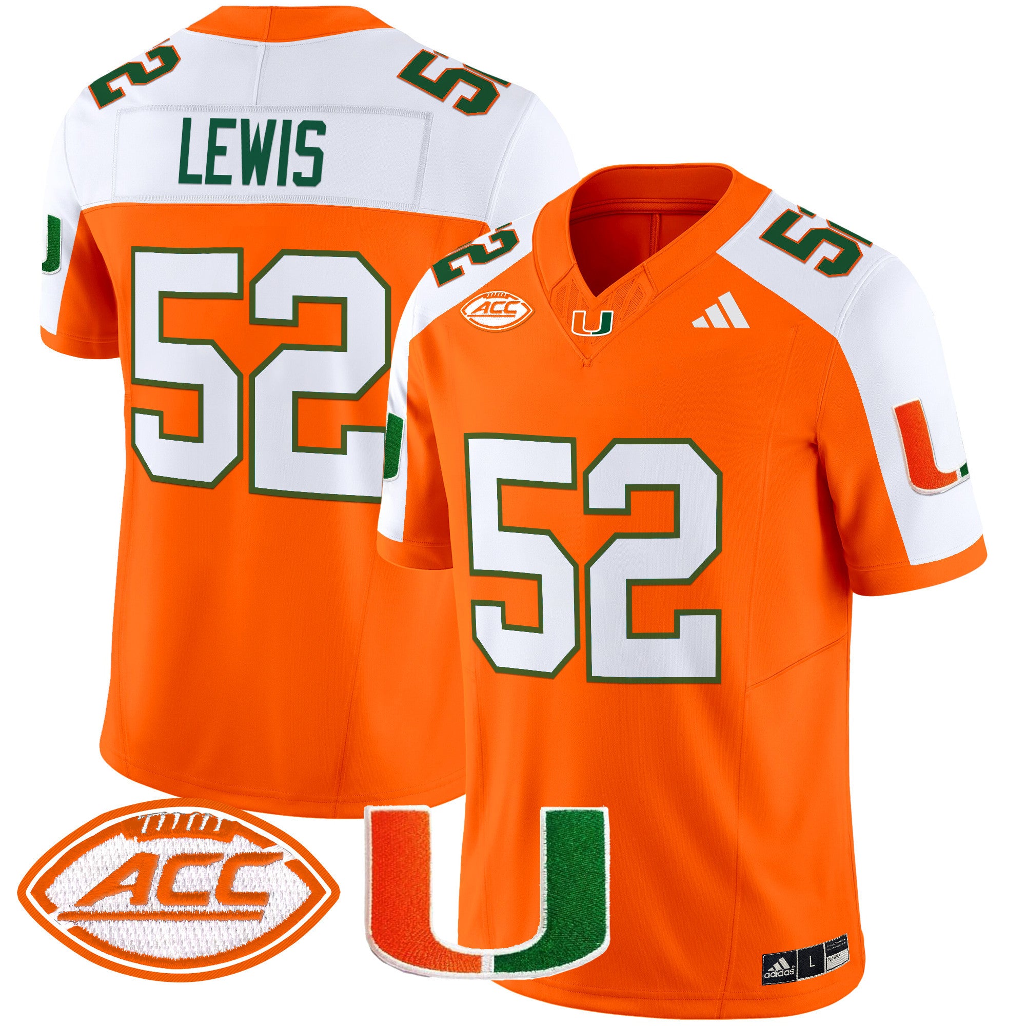 Men's Miami Hurricanes 2024 Vapor Limited Jersey - All Stitched - Orange Alternate, Ray Lewis
