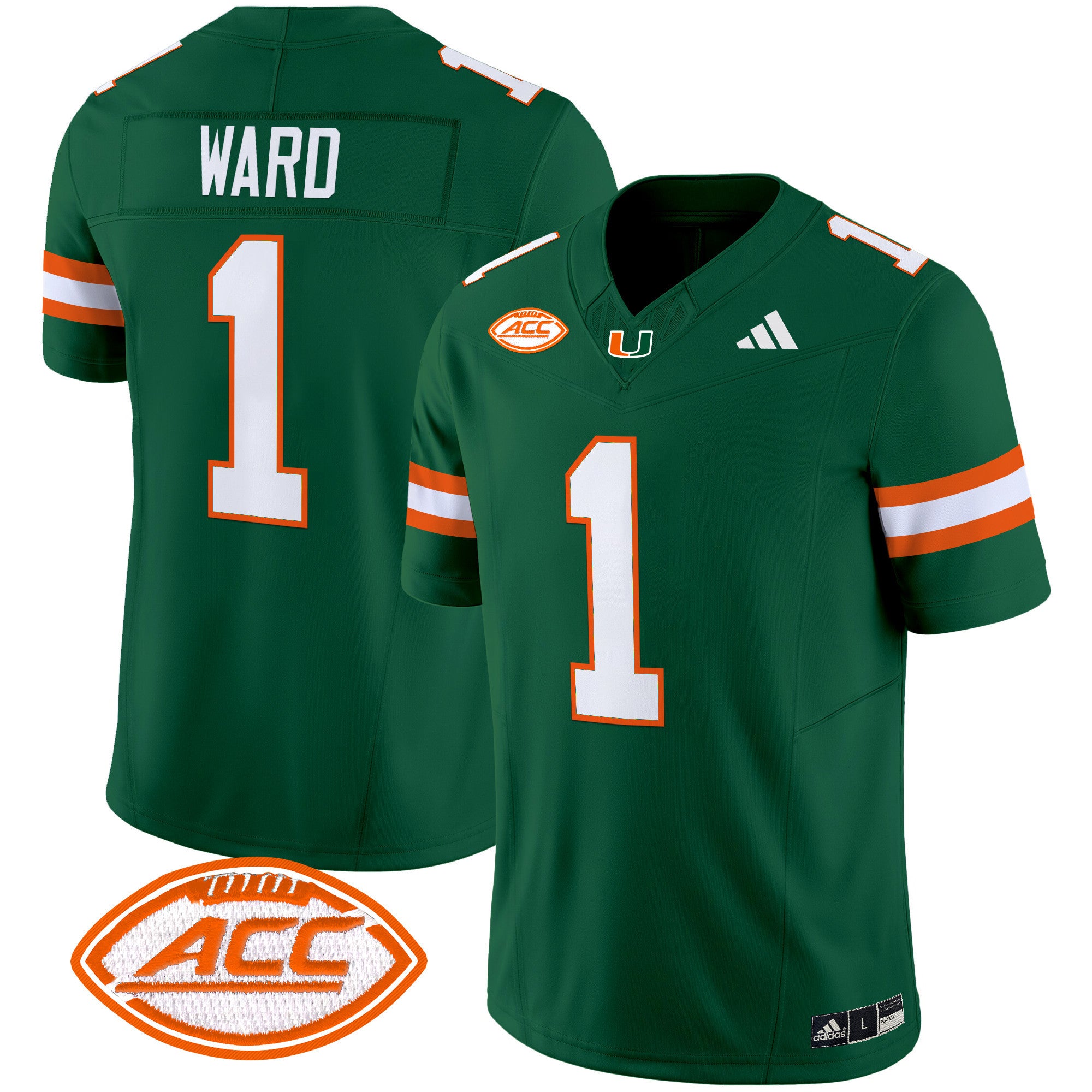 Men's Miami Hurricanes 2024 Vapor Limited Jersey - All Stitched - Green, Cam Ward