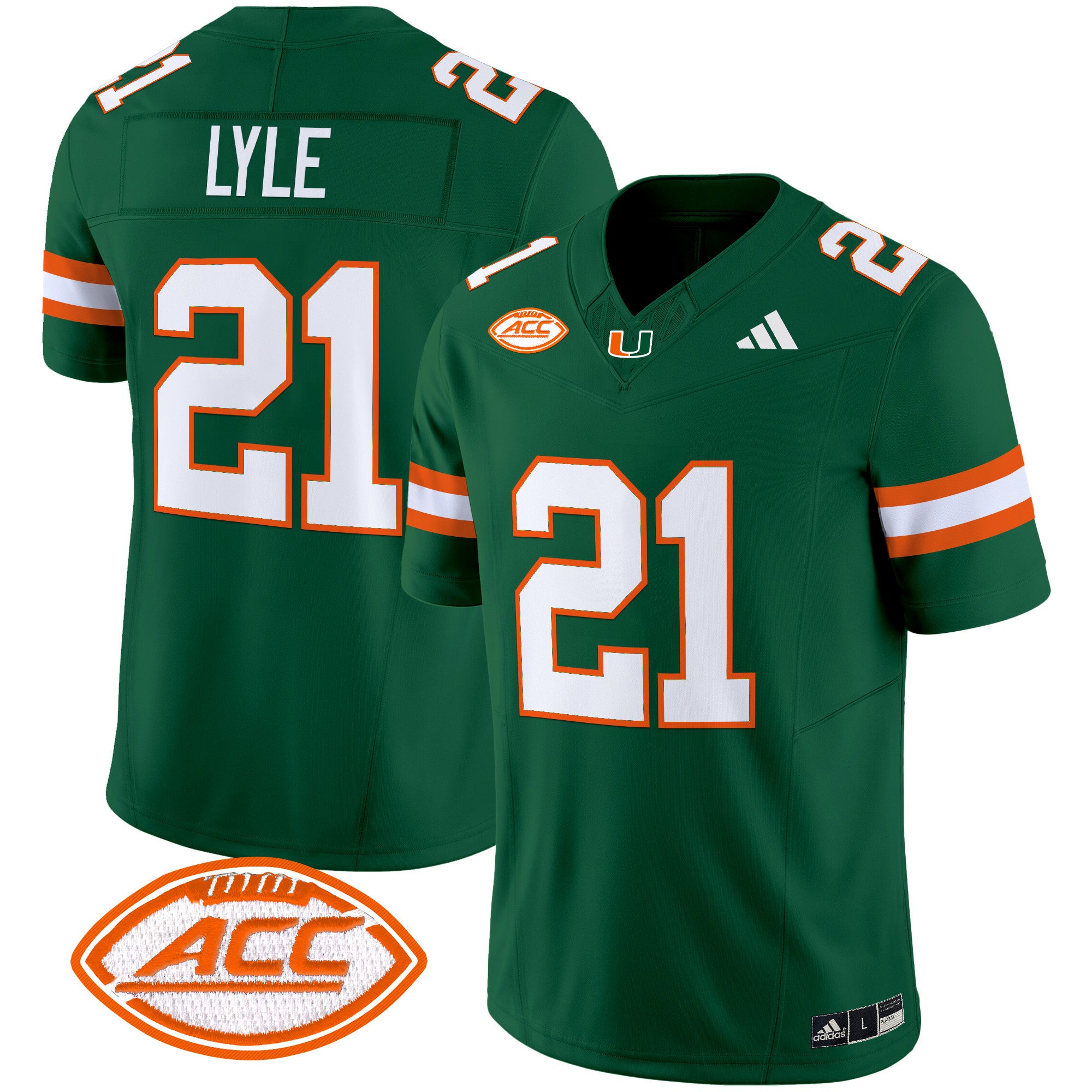 Men's Miami Hurricanes 2024 Vapor Limited Jersey - All Stitched - Green, Jordan Lyle