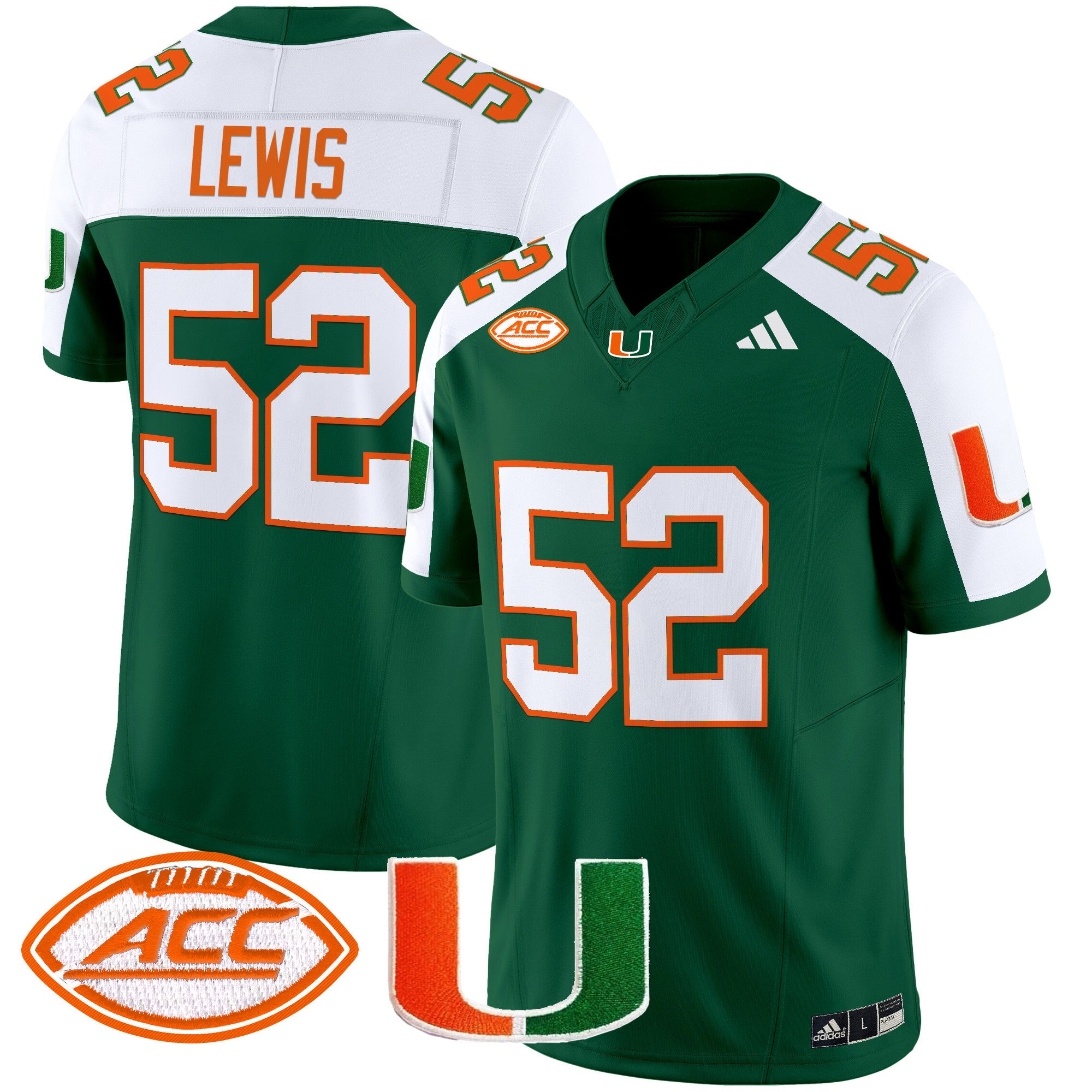 Men's Miami Hurricanes 2024 Vapor Limited Jersey - All Stitched - Green Alternate, Ray Lewis