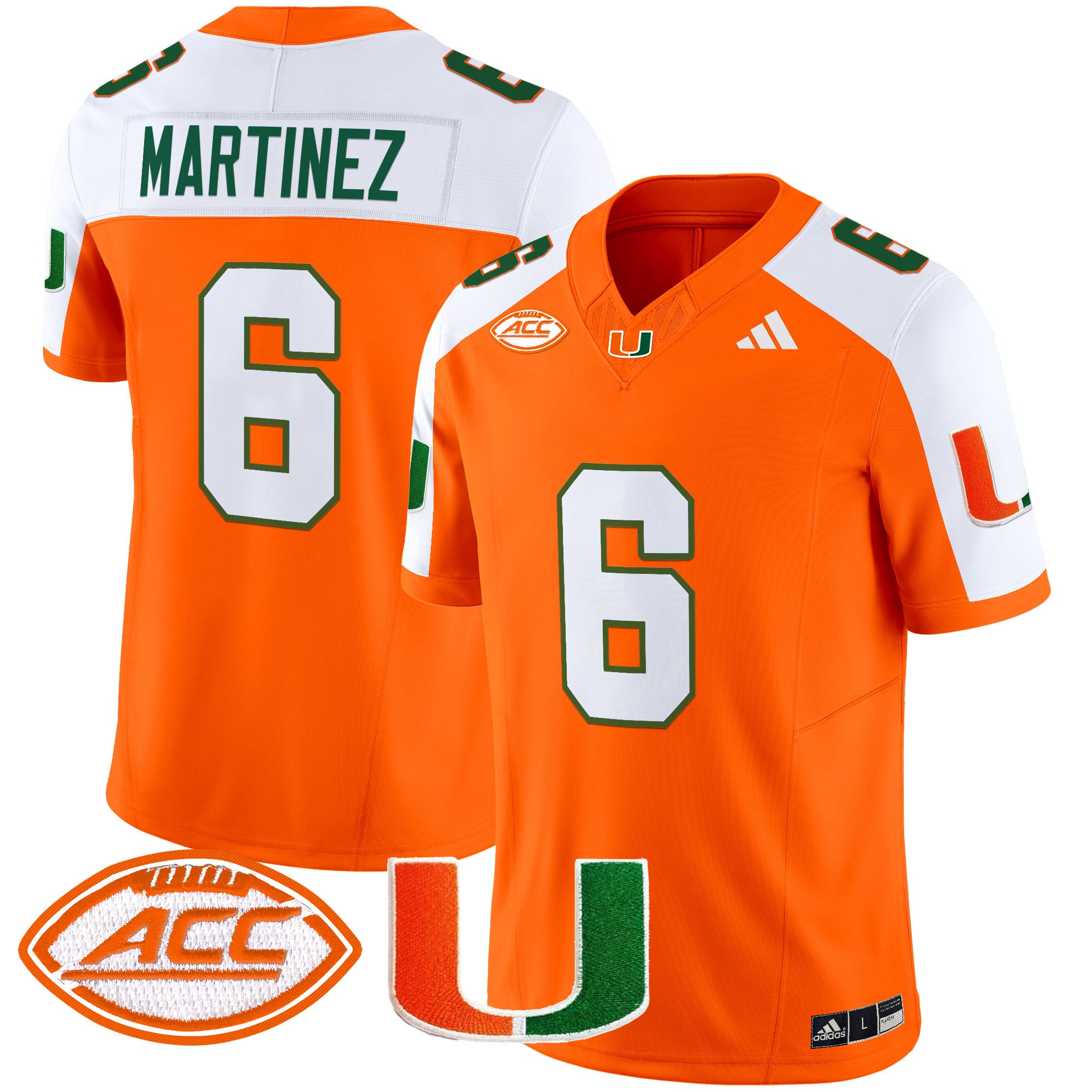 Men's Miami Hurricanes 2024 Vapor Limited Jersey - All Stitched - Orange Alternate, Damien Martinez