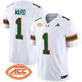 Men's Miami Hurricanes 2024 Vapor Limited Jersey - All Stitched - White, Cam Ward