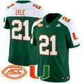 Men's Miami Hurricanes 2024 Vapor Limited Jersey - All Stitched - Green Alternate, Jordan Lyle