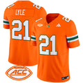 Men's Miami Hurricanes 2024 Vapor Limited Jersey - All Stitched - Orange, Jordan Lyle