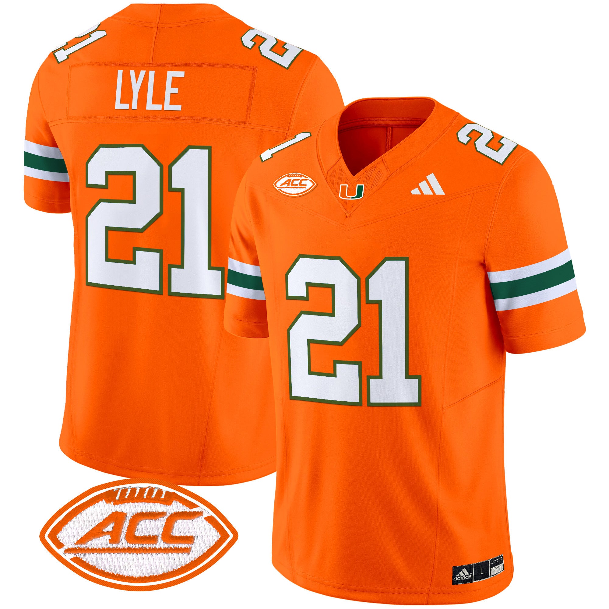 Men's Miami Hurricanes 2024 Vapor Limited Jersey - All Stitched - Orange, Jordan Lyle