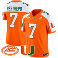 Men's Miami Hurricanes 2024 Vapor Limited Jersey - All Stitched - Orange Alternate, Xavier Restrepo