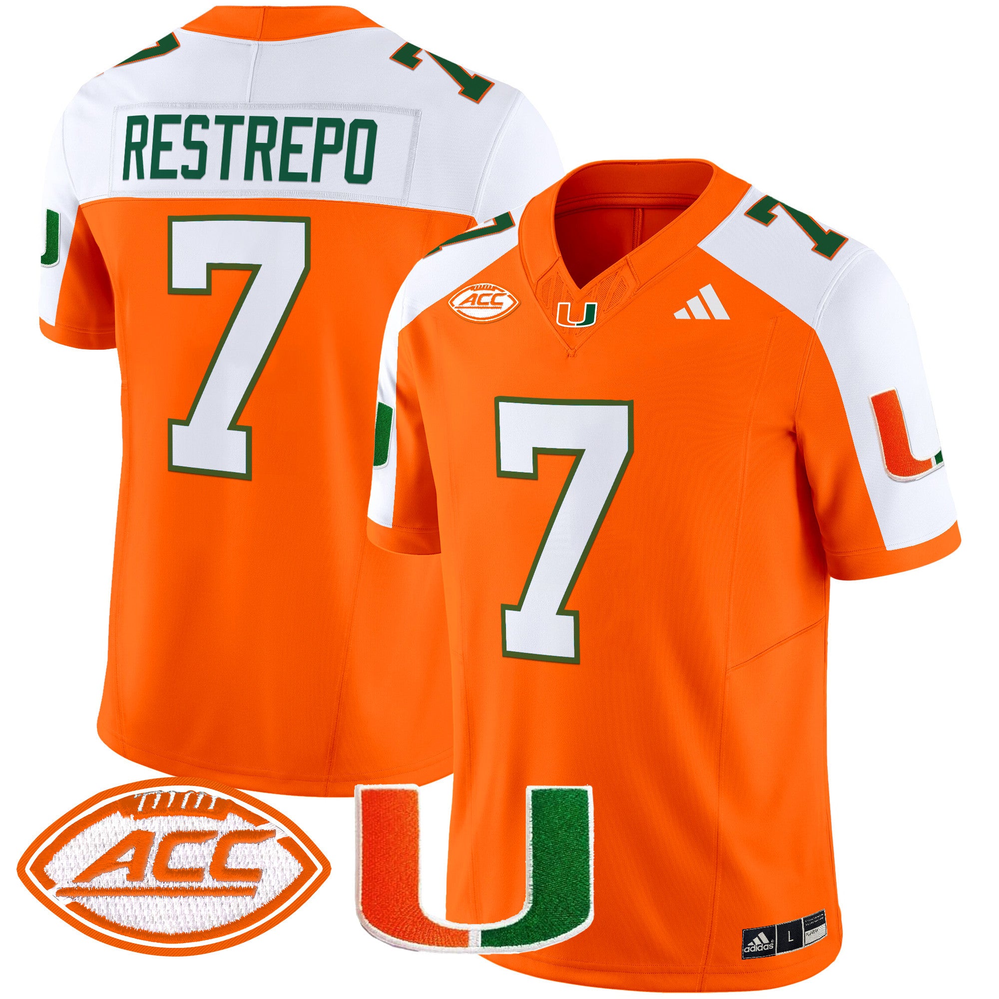 Men's Miami Hurricanes 2024 Vapor Limited Jersey - All Stitched - Orange Alternate, Xavier Restrepo