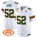 Men's Miami Hurricanes 2024 Vapor Limited Jersey - All Stitched - White, Ray Lewis